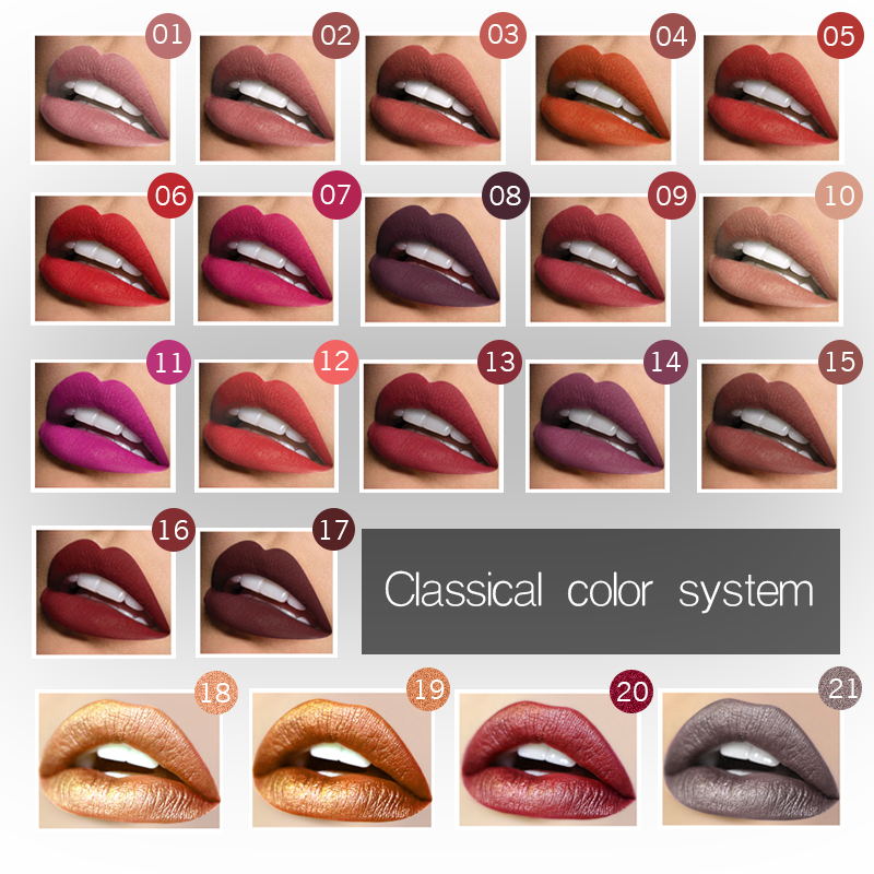 21 Colors Matte Velvet Liquid Lipstick