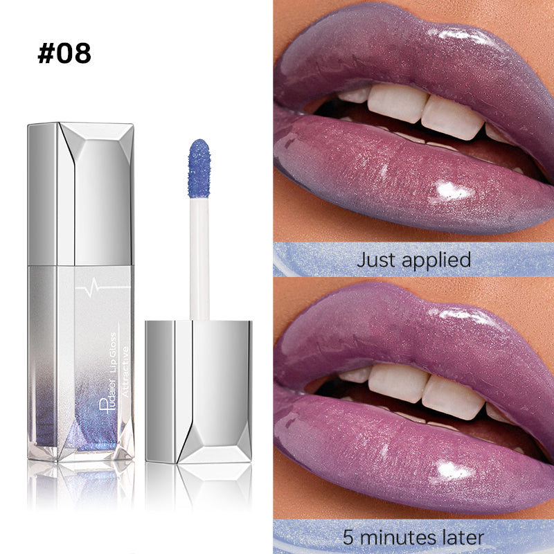Temperature-change glittery liquid lipstick