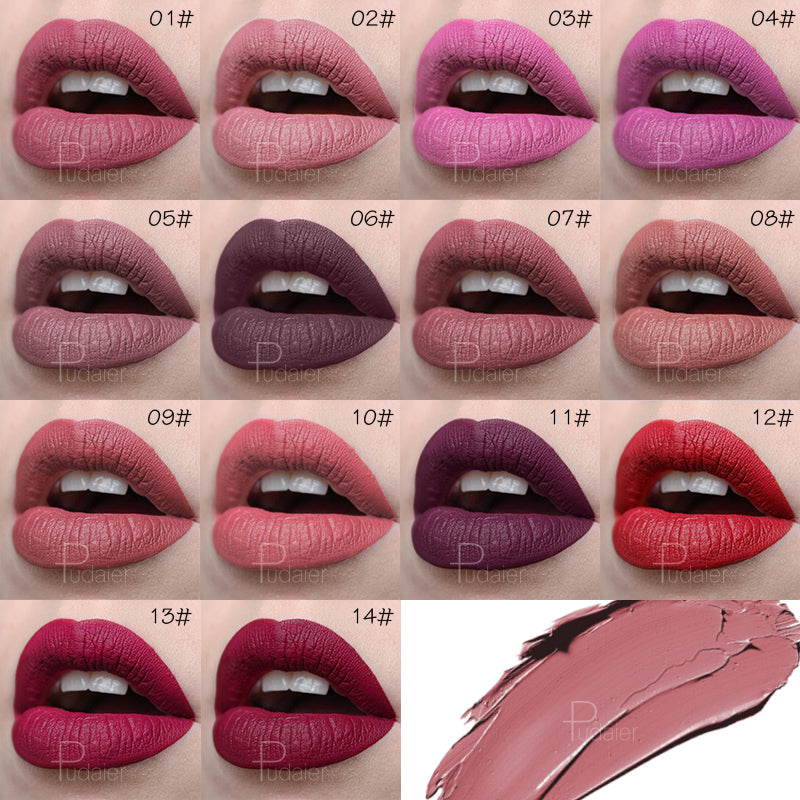 Pudaier® Matte Velvet Lipstick | Matte Finish