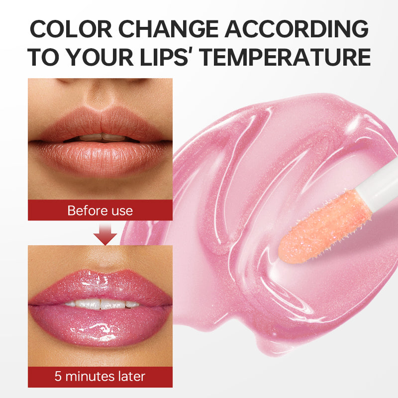 Temperature-change glittery liquid lipstick