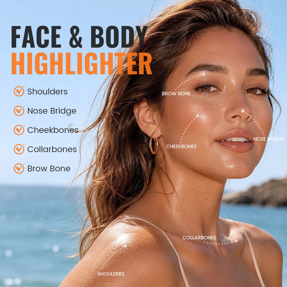 Pudaier® Summer Glow Duo Set-SPF 50+ Sunscreen & Shine On Highlighter Stick