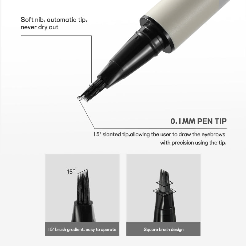 square angled brush tip liquid brow pen*2 pcs