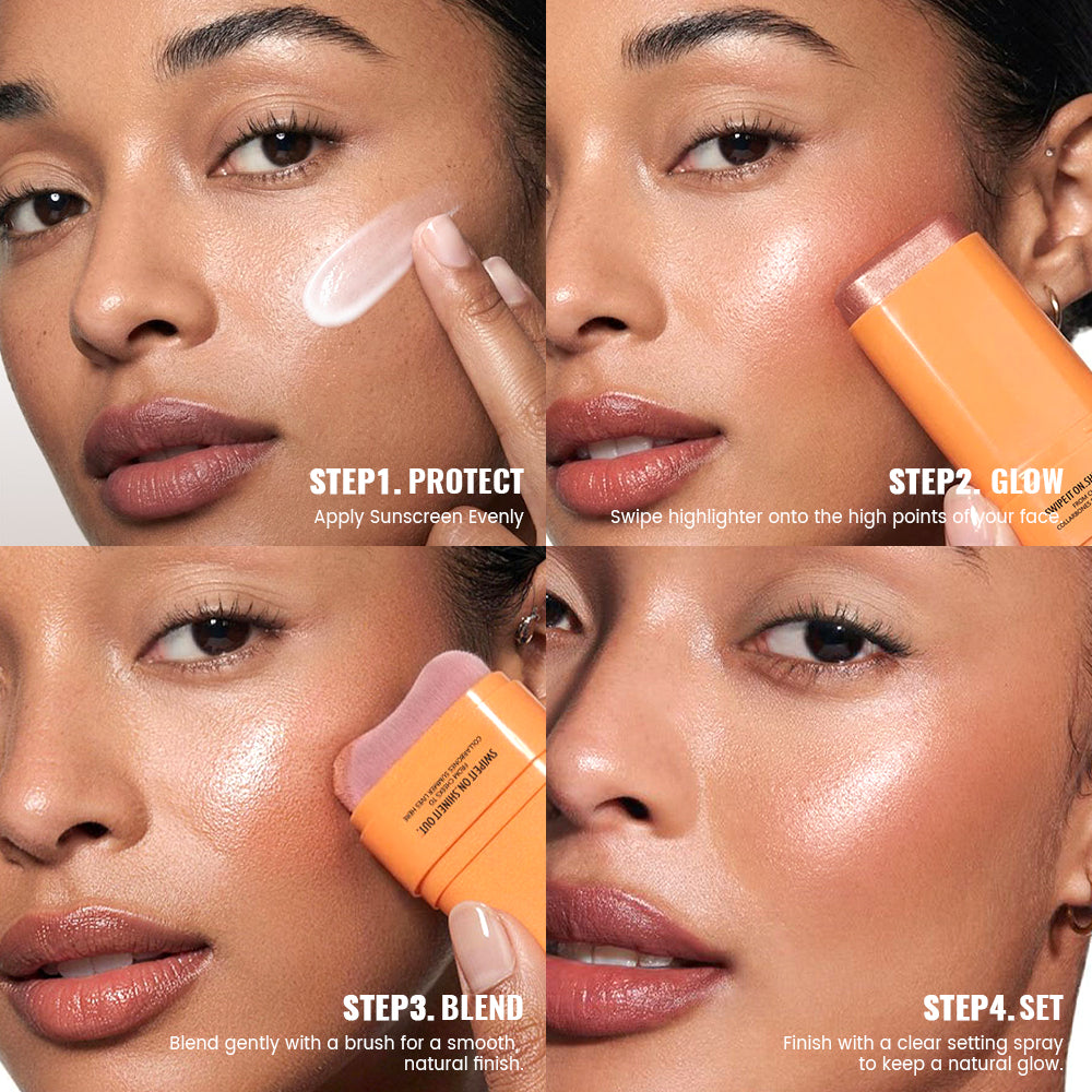 Pudaier® Summer Glow Duo Set-SPF 50+ Sunscreen & Shine On Highlighter Stick