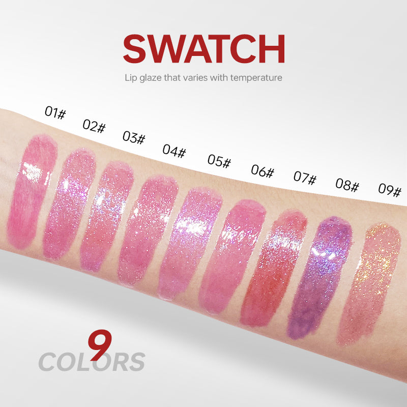 Temperature-change glittery liquid lipstick
