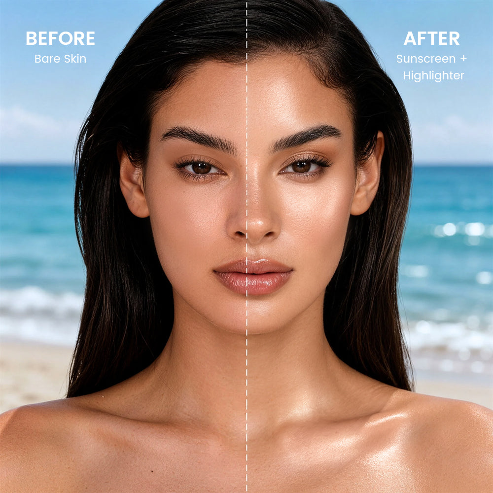 Pudaier® Summer Glow Duo Set-SPF 50+ Sunscreen & Shine On Highlighter Stick
