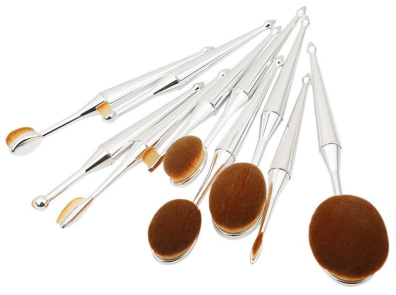 OVAL MAKEUP BRUSH SET 10 Pieces